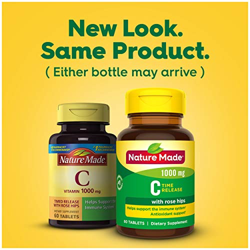 Envase Nature Made vitamina c 1000 mg con escaramujo 60 tabletas
