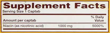 Envase niacina 1000mg Watson Rugby Labs 100 cápsulas