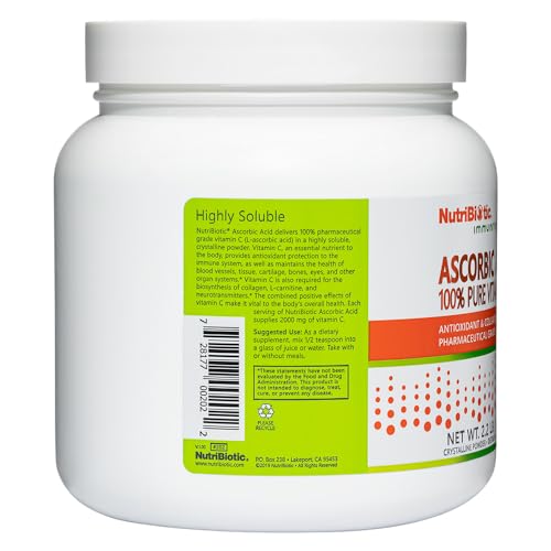 Envase NutriBiotic vitamina C polvo 2000 mg por porción