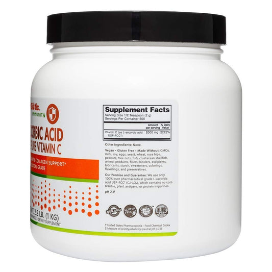 Envase NutriBiotic vitamina C polvo cristalino