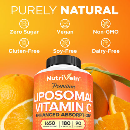 Envase Nutrivein premium liposomal vitamina C y glutatión