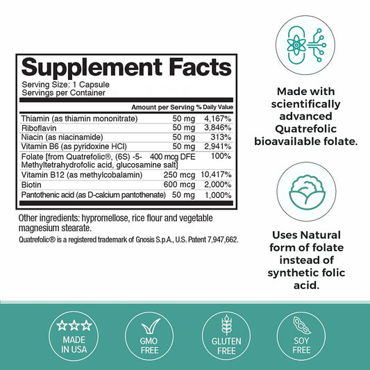 Envase Omax3 vitamina B complejo avanzado 90 cápsulas