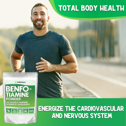 Envase polvo benfotiamina vitamina b1 XPRS Nutra vegano