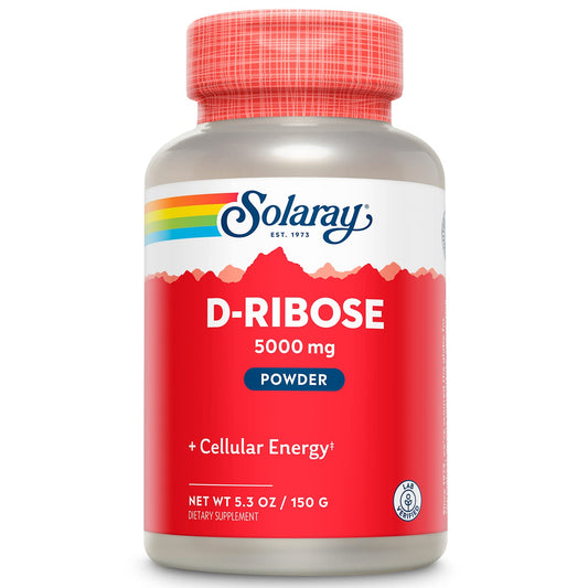 envase de polvo d-ribose solaray 5000mg
