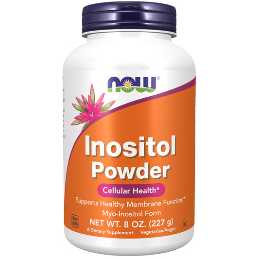 Envase de polvo de inositol NOW Foods 8 onzas