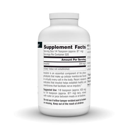 Envase polvo inositol Source Naturals para salud celular