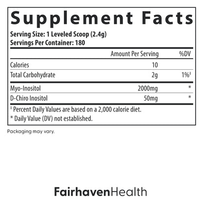 Envase de polvo inositol vegano Fairhaven Health