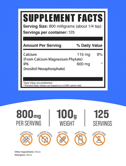 Envase polvo IP6 BulkSupplements lado