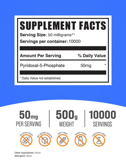 Envase polvo Pyridoxal 5 Fosfato BulkSupplements