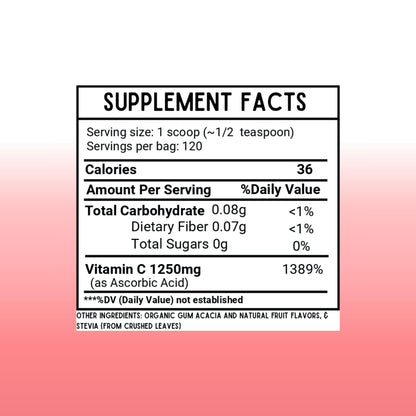 Envase polvo vitamina C 1000mg 120 porciones