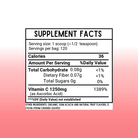 Envase polvo vitamina C 1000mg 120 porciones