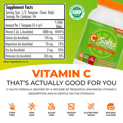 Envase polvo vitamina c C-Salts original sin azúcar