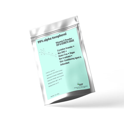 Envase de polvo vitamina E grado cosmético Talsen Chemicals
