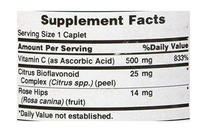 Envase Puritan's Pride vitamina c con rosa mosqueta 100 tabletas