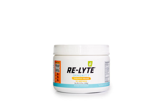 Envase de Re-Lyte Immunity sabor piña naranja