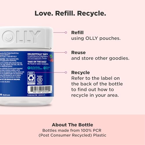 Envase reciclable de las gomitas OLLY para hombres