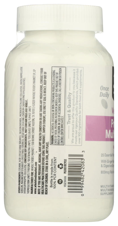 Envase reciclable del multivitamínico prenatal 365 de Whole Foods
