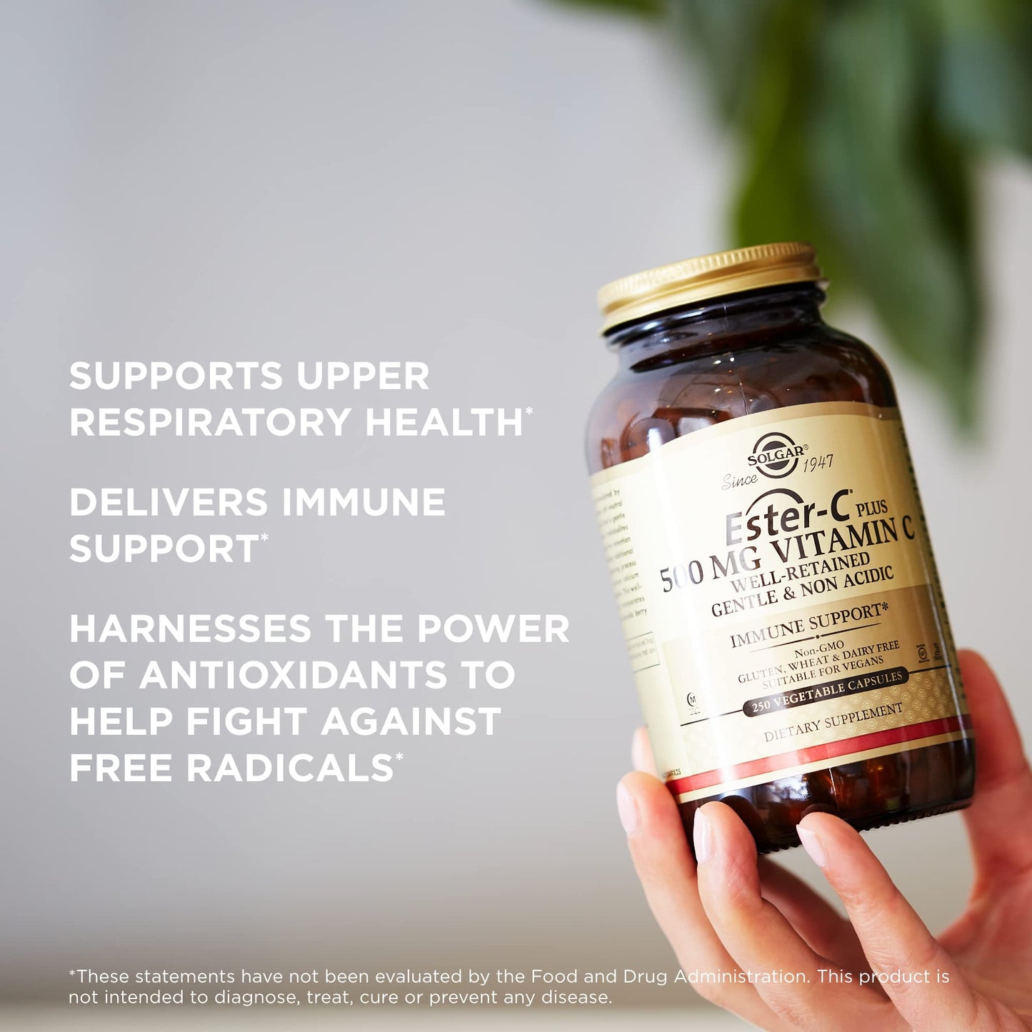 Envase Solgar Vitamina C Ester-C Plus 250 cápsulas
