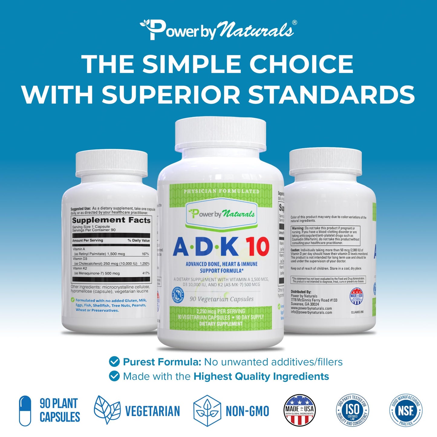 Envase suplemento ADK 10 vitaminas para huesos