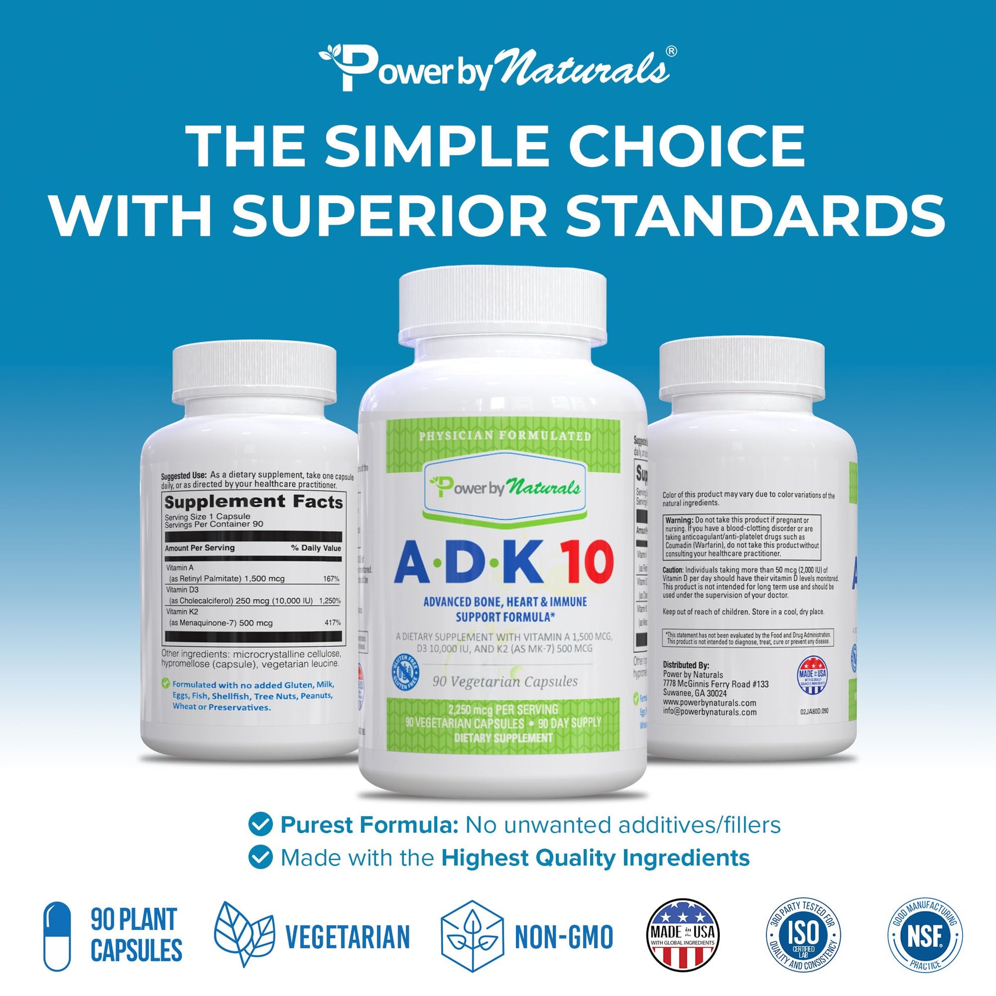 Envase suplemento ADK 10 vitaminas para huesos
