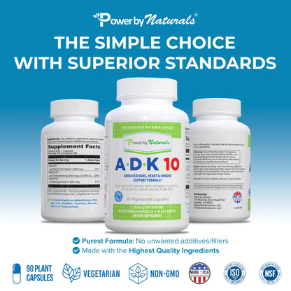 Envase suplemento ADK 10 vitaminas para huesos