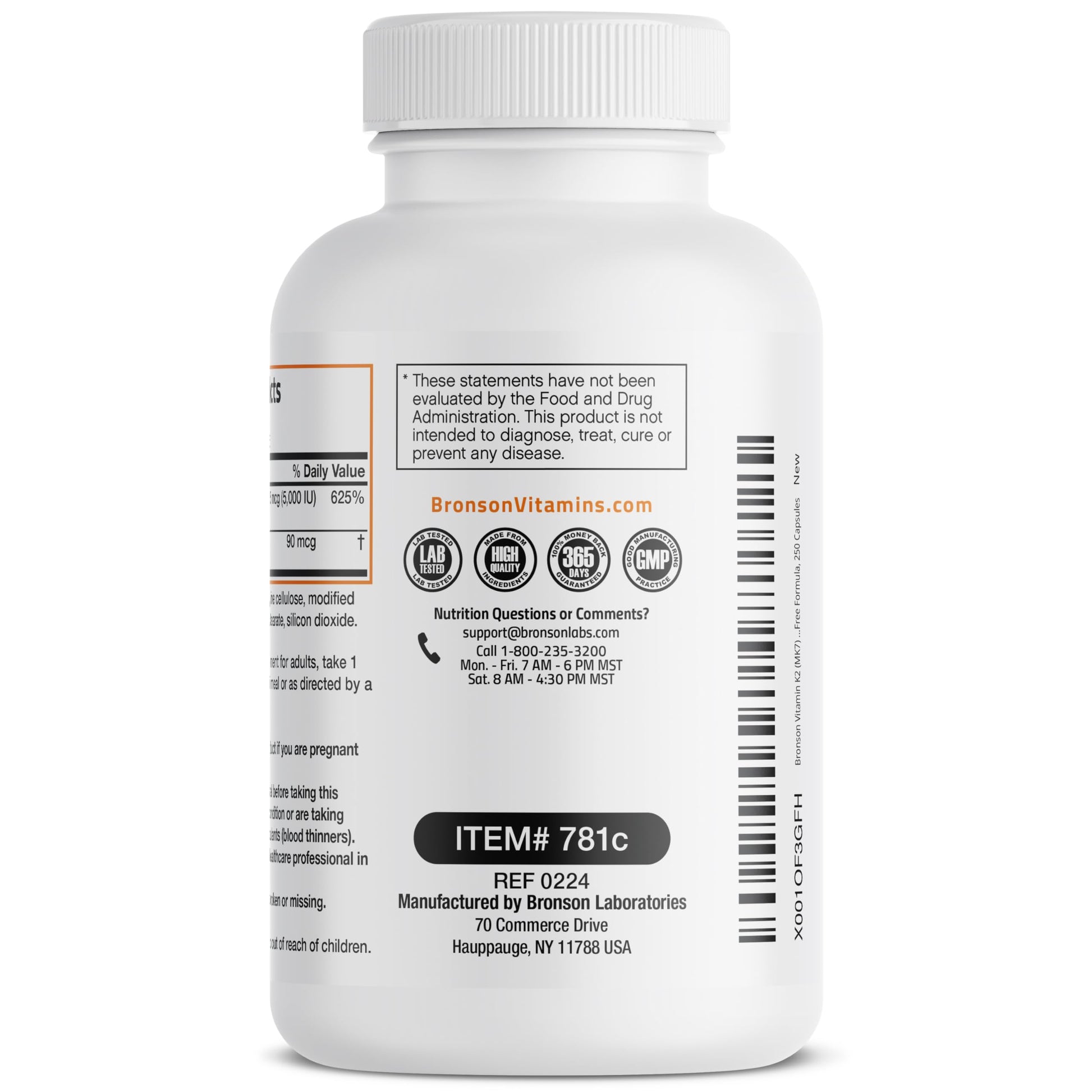 Envase suplemento Bronson vitamina D3 y K2 MK7
