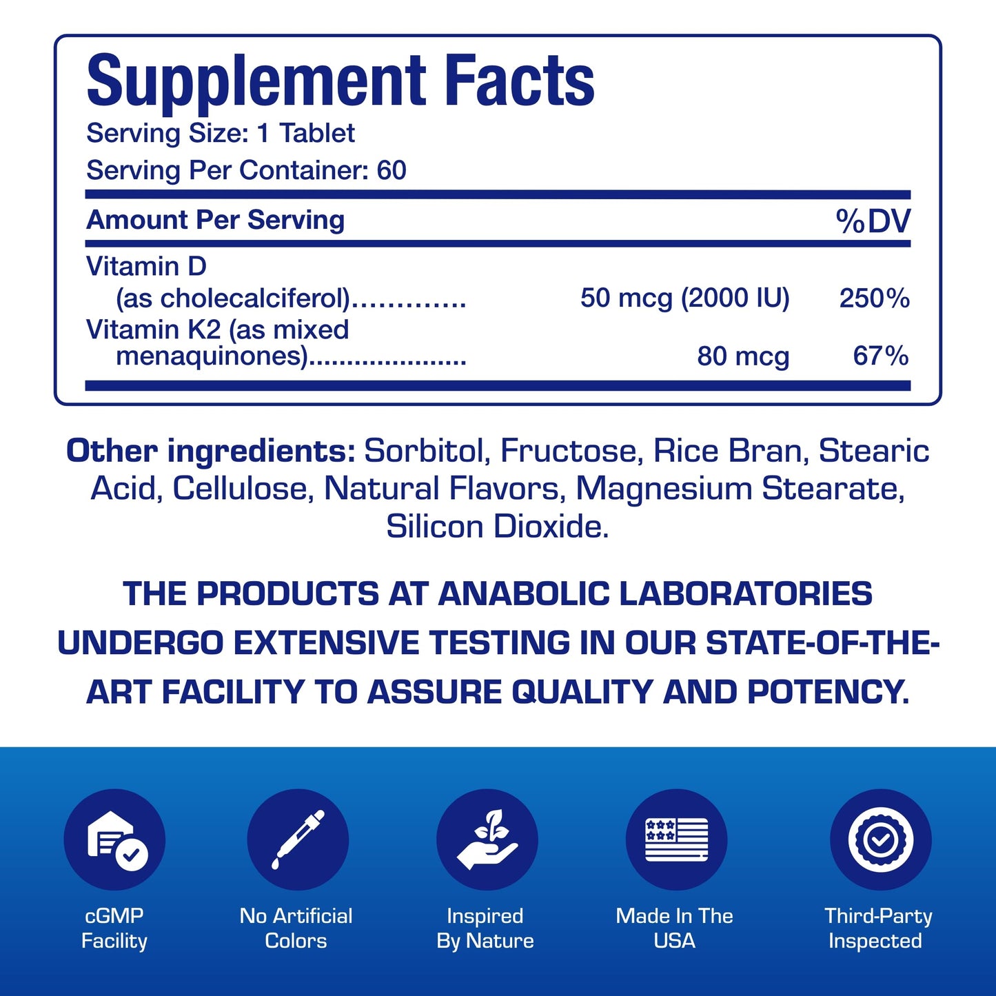 Envase suplemento D3 y K2 masticable Anabolic Laboratories