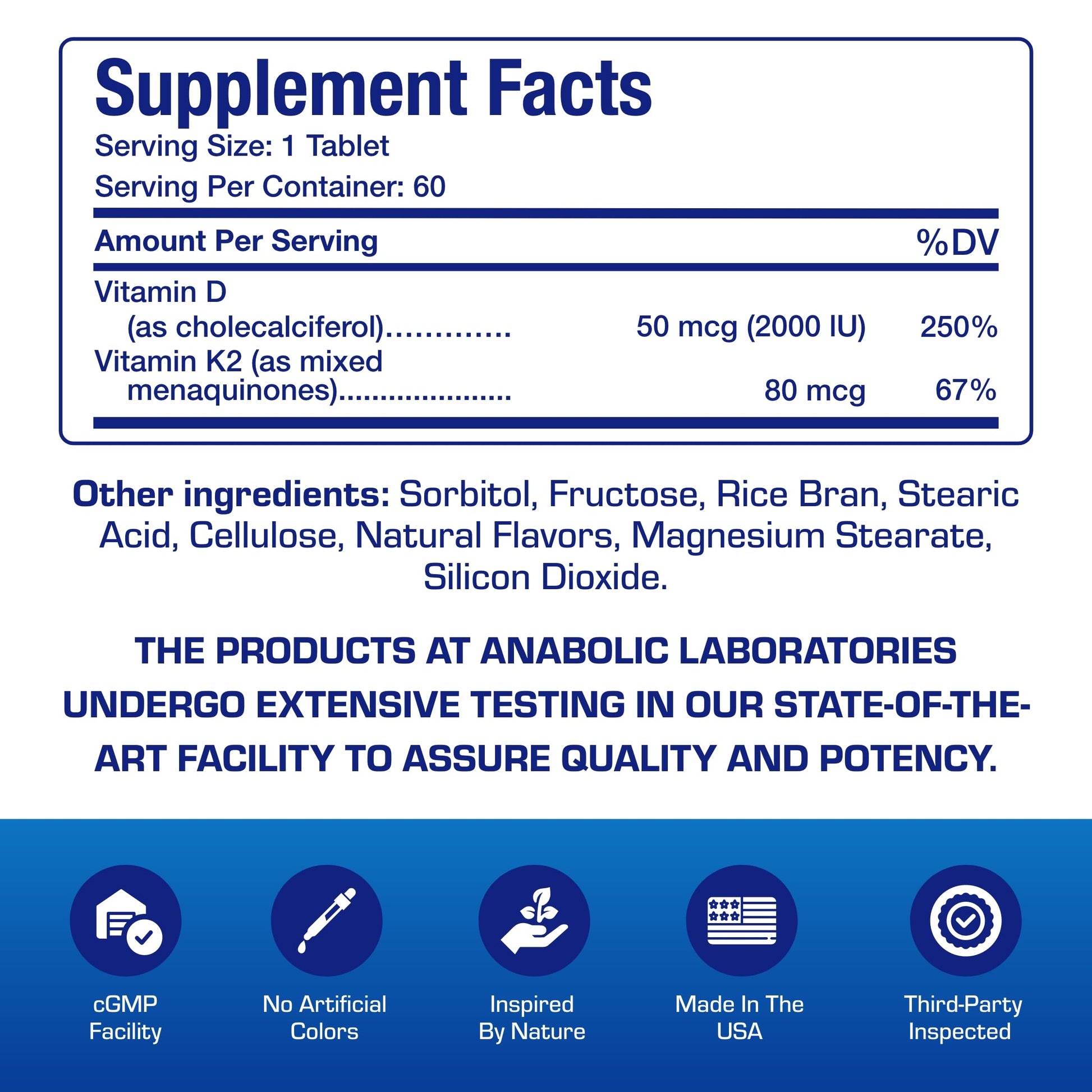 Envase suplemento D3 y K2 masticable Anabolic Laboratories