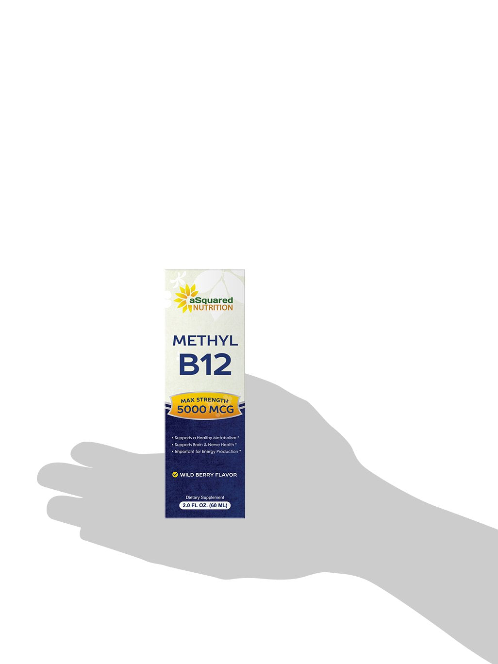 Envase suplemento gotas vitamina B12 vegano