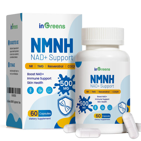 Envase de suplemento inGreens NMNH 120 cápsulas pack de 6