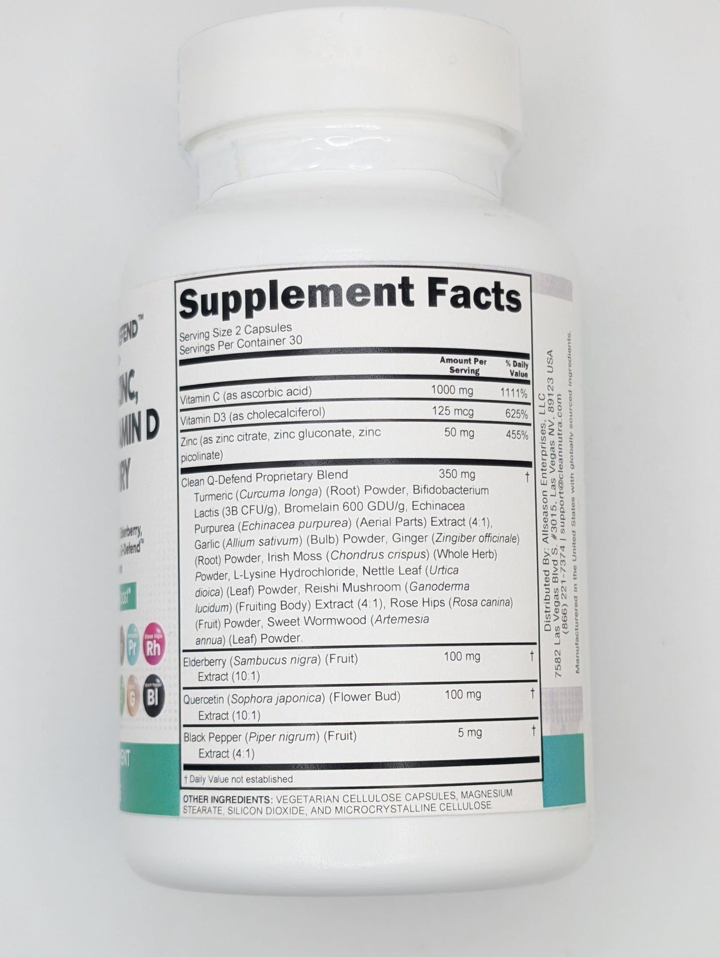 Envase suplemento inmunidad completo 18 en 1 Q-Defend