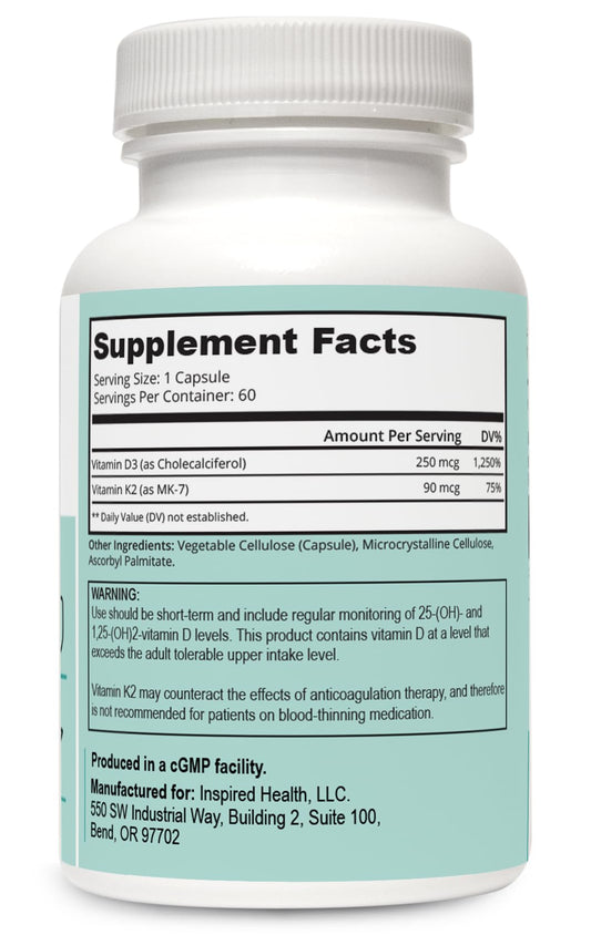 Envase suplemento LUMINspired HEALTH Vitamina D3 K2