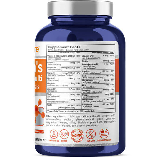 Envase de suplemento dietético multivitaminas y minerales para mujer