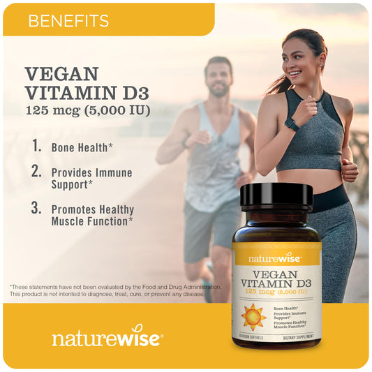 Envase suplemento NatureWise vitamina D3 5000 UI vegano