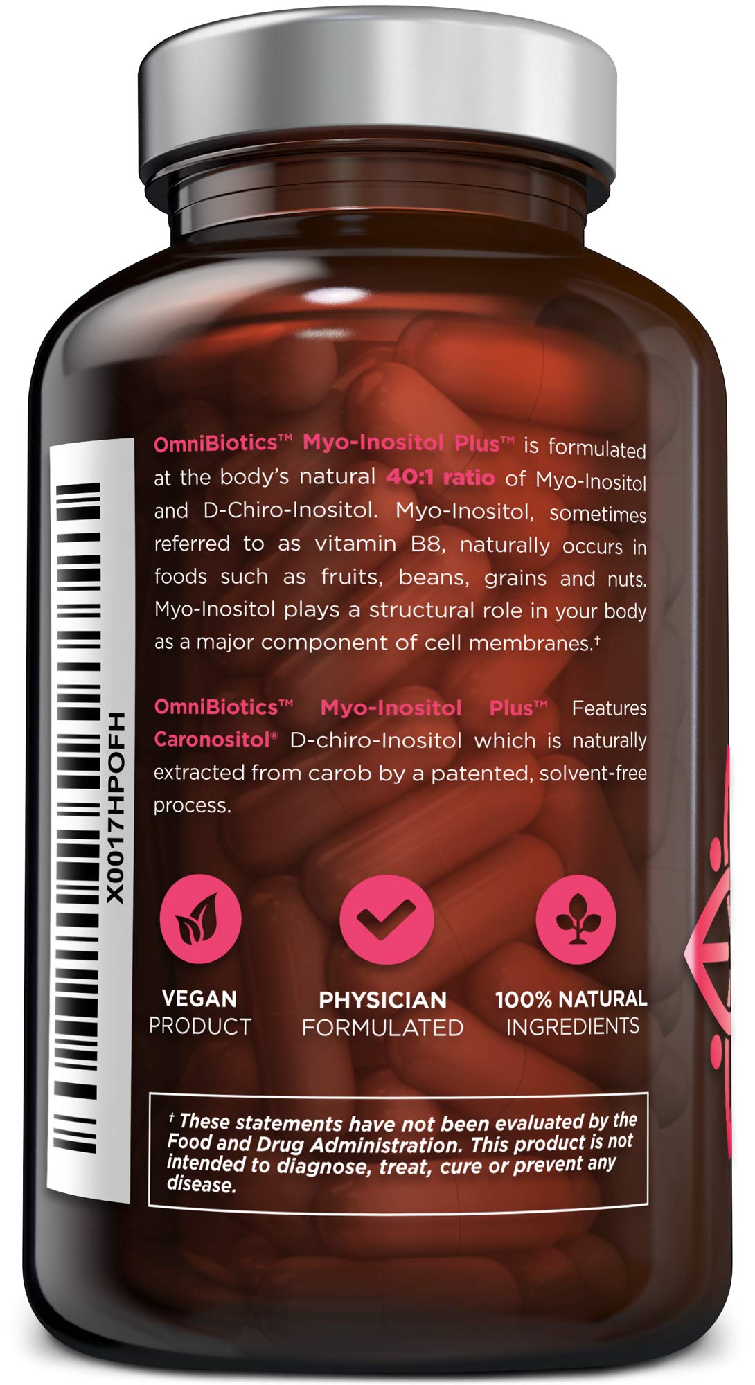 Envase suplemento no transgénico mio-inositol d-chiro inositol mujeres