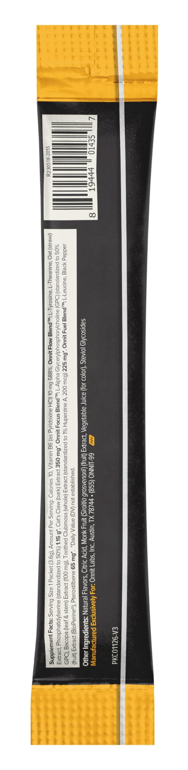 Envase suplemento nootrópico Alpha Brain Instant ONNIT durazno