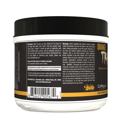 Envase de suplemento Orange Triad + Greens