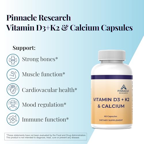 Envase de suplementos Pinnacle Research para salud muscular y ósea