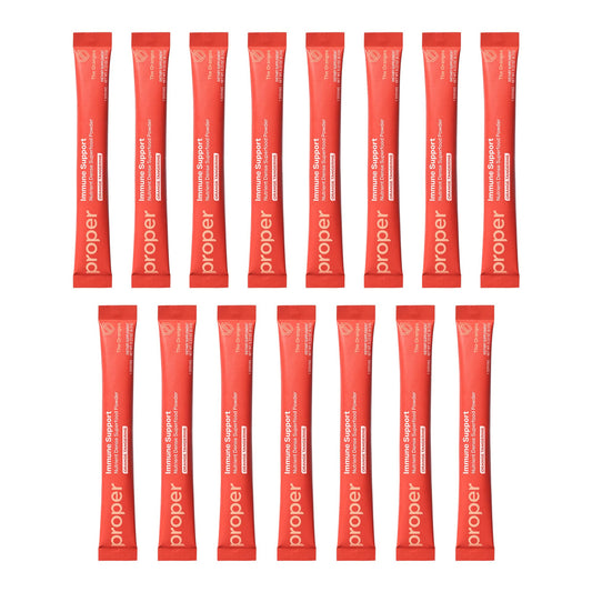 Envase suplemento Proper para apoyo sistema inmune con vitamina C y zinc