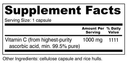 Envase suplemento vitamina c 100 veggie capsules
