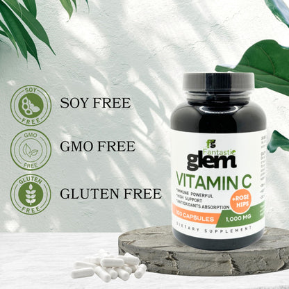 Envase de suplemento de vitamina C 1000 mg Fantastic Glem