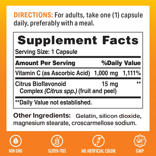 Envase suplemento vitamina c Vitamin World 100 cápsulas