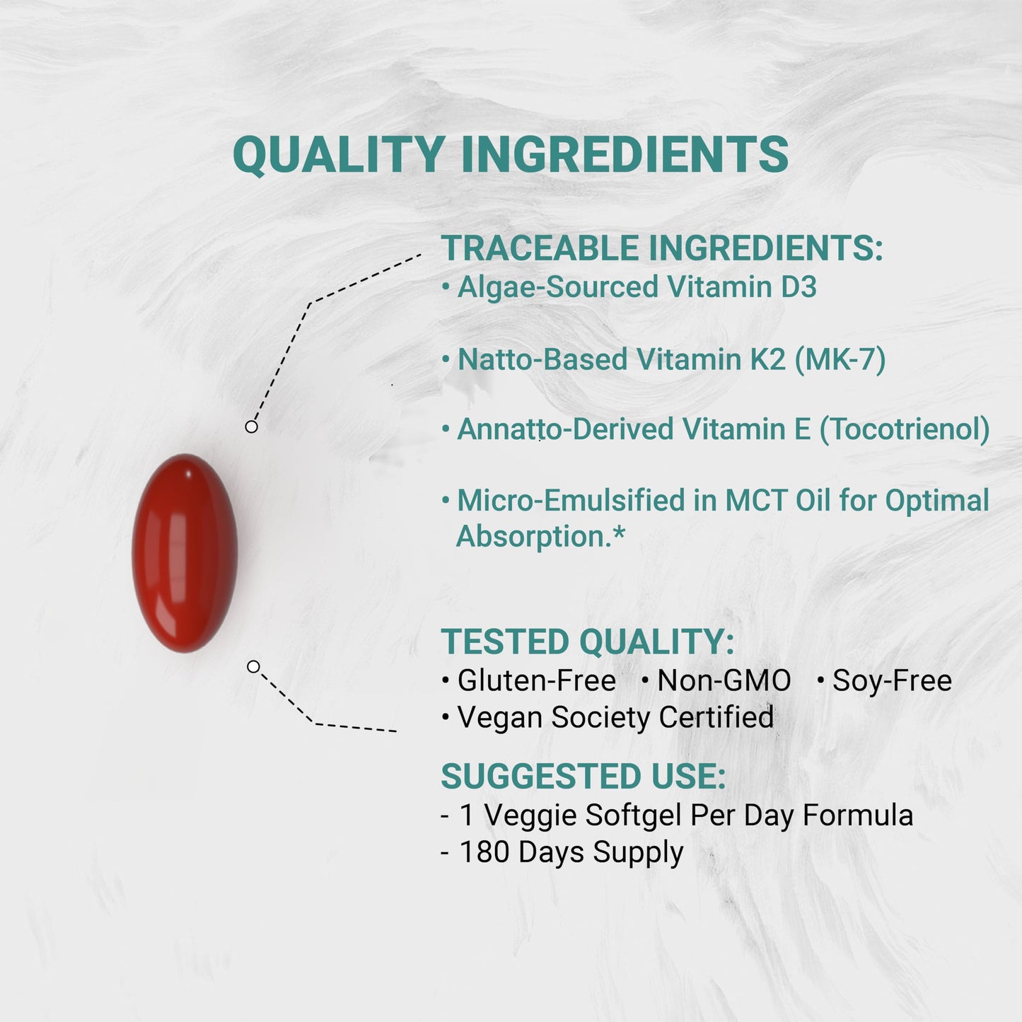 Envase natural de suplemento vitaminico vegano adke con coq-10