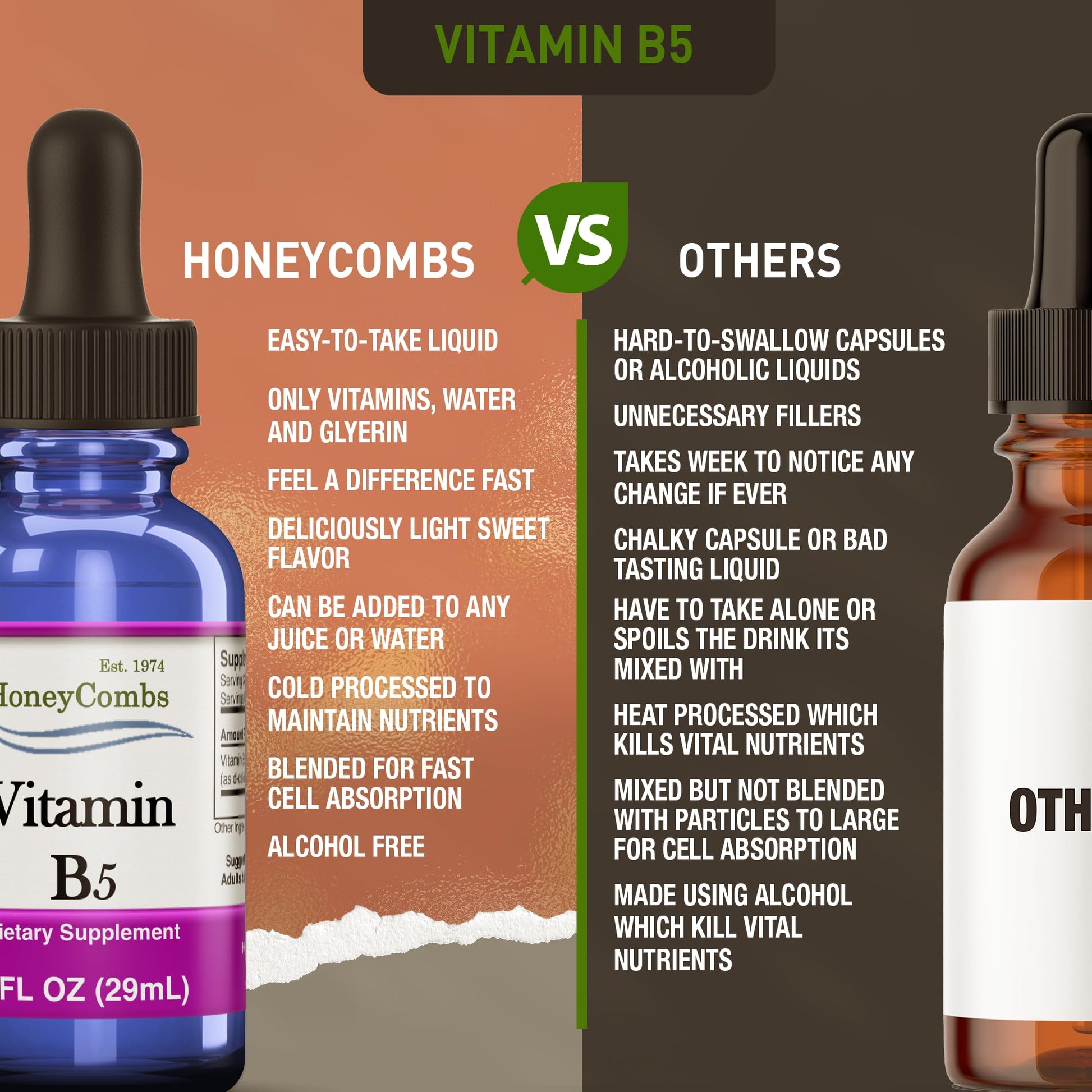Envase suplementos líquidos vitamina B compleja B5