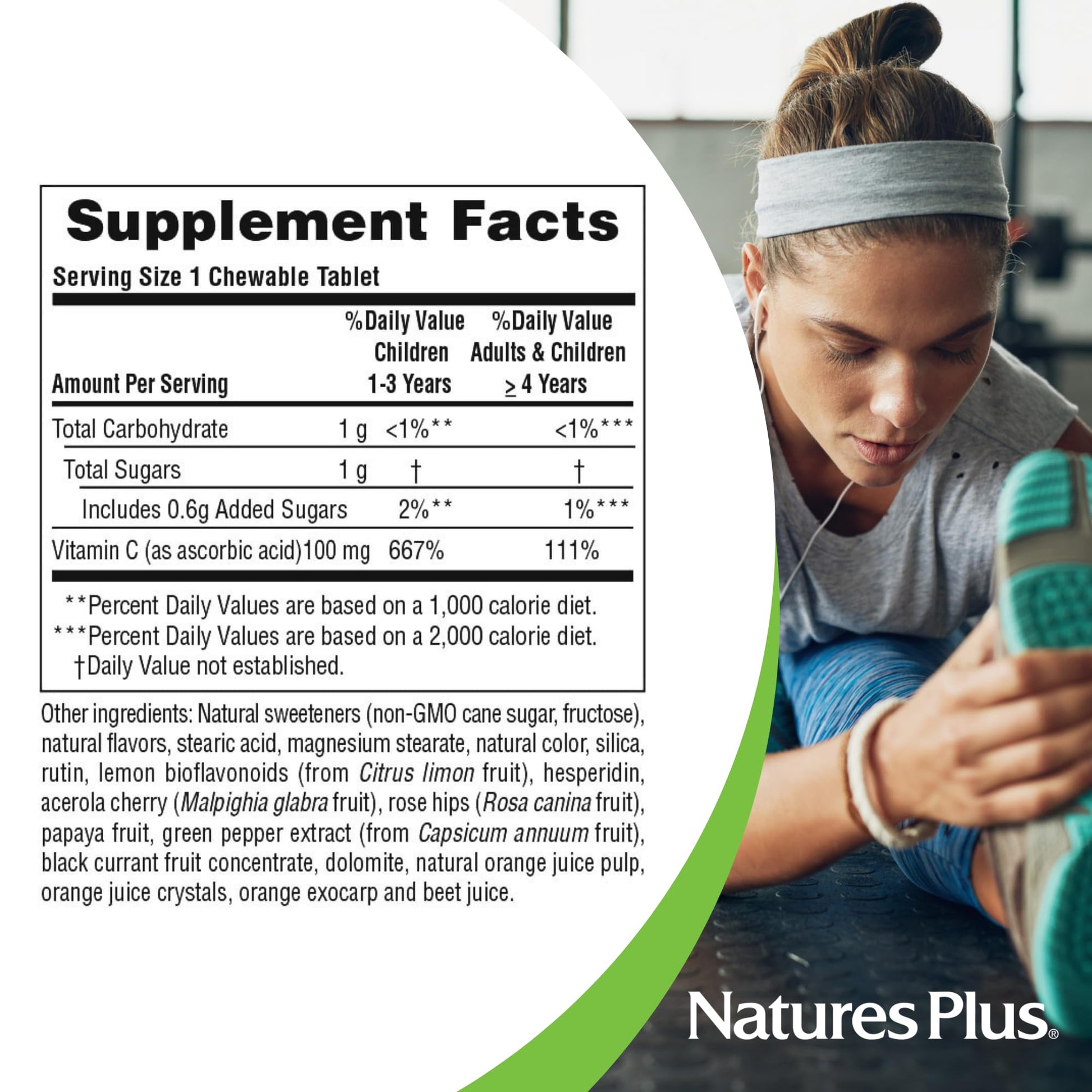 Envase tabletas vitaminas naranja Natures Plus