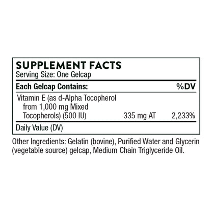 Envase THORNE Ultimate-E vitaminas antioxidantes