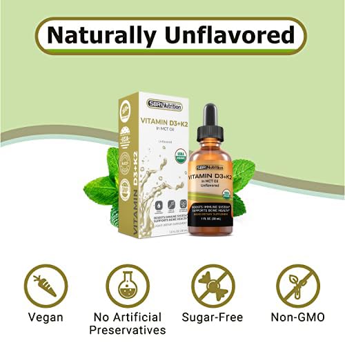 Envase trasero gotas vitamina D3 y K2 MAX Absorption sin sabor