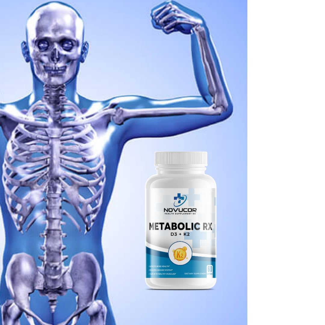 Envase trasero suplemento Novucor Health D3 K2 metálica