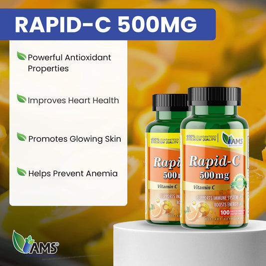 Envase USA Rapid-C vitamina c suplemento antioxidante
