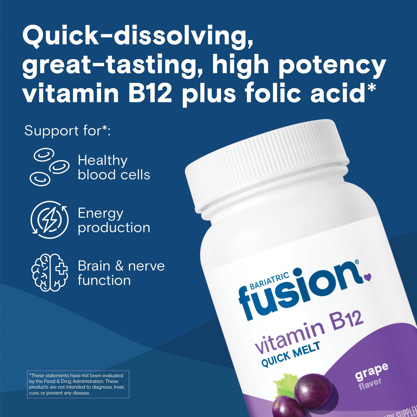 Envase de vitamina B12 sublingual Bariatric Fusion 90 unidades